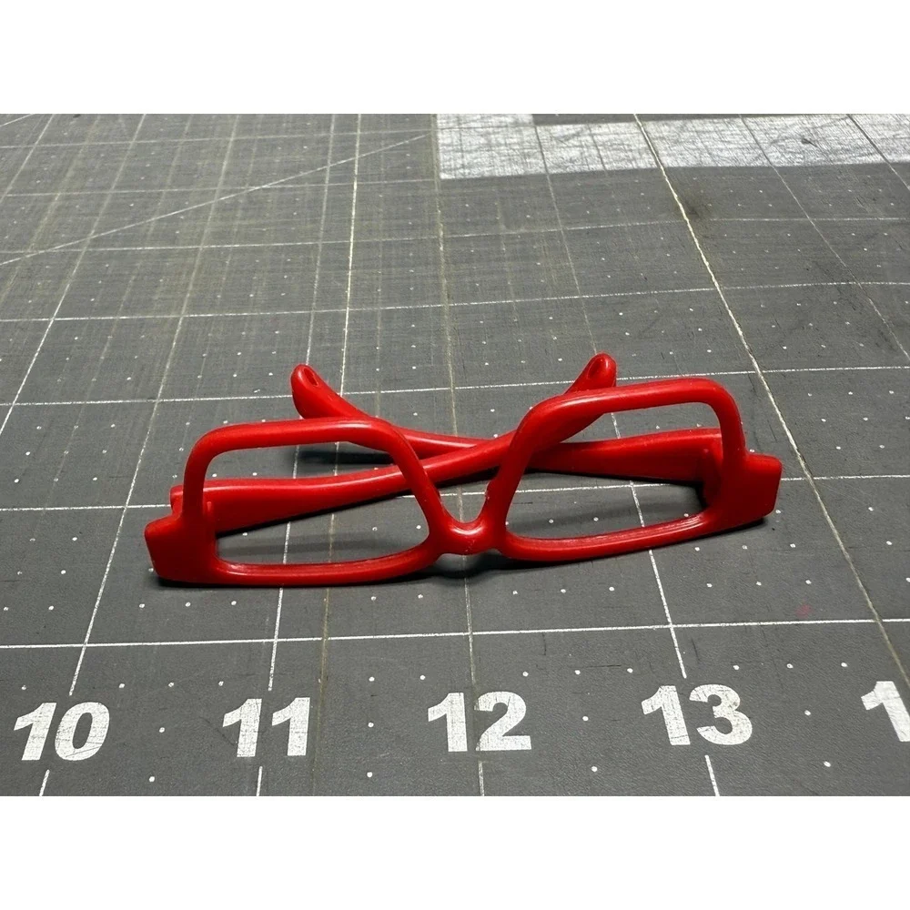 Doll Size Plastic Red Eyeglasses No‎ Lens